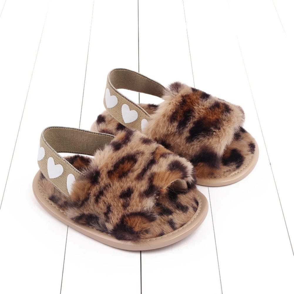 Fluffy Heart Baby Sandals