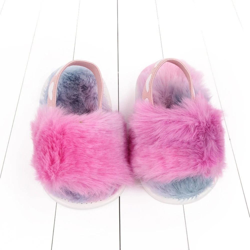 Fluffy Heart Baby Sandals