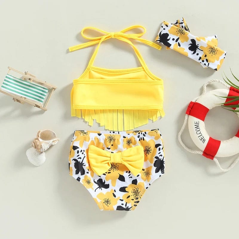 Baby Swimsuit - 3-Piece Tassel Bikini Set