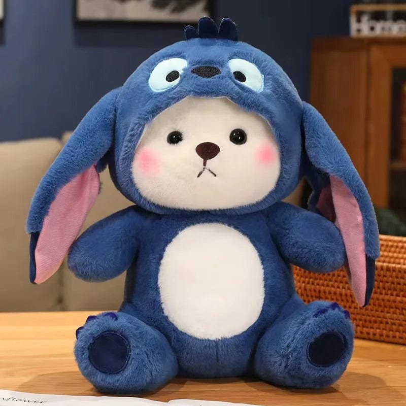 Blue Bunny Hooded Stuffed Bear - Cozy Plush