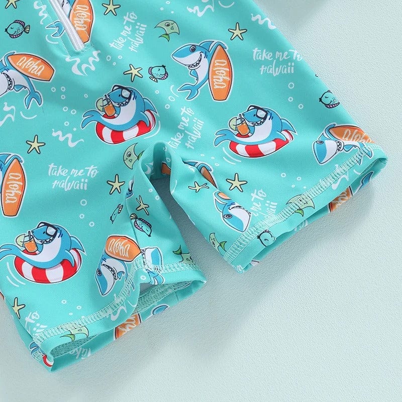 Baby Swimsuit - Shark Print Rash Guard