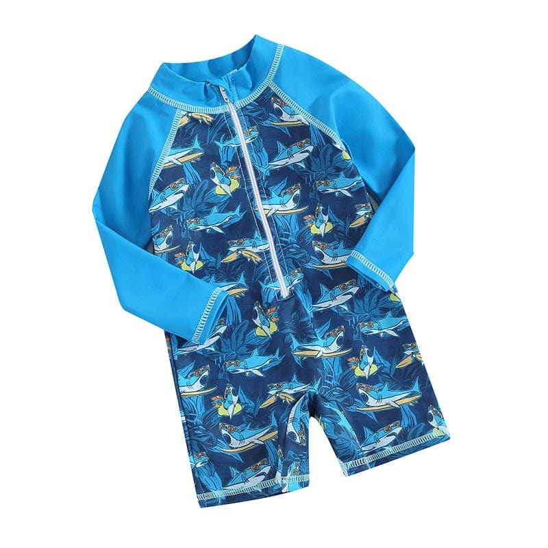 Baby Swimsuit - Shark Print Rash Guard