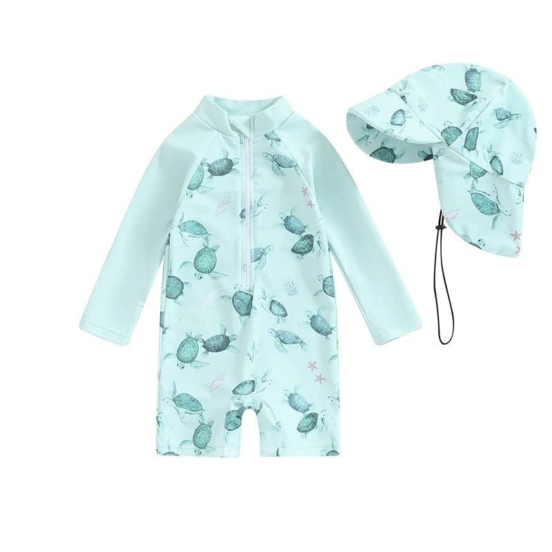Baby Swimsuit Set with Sun Hat