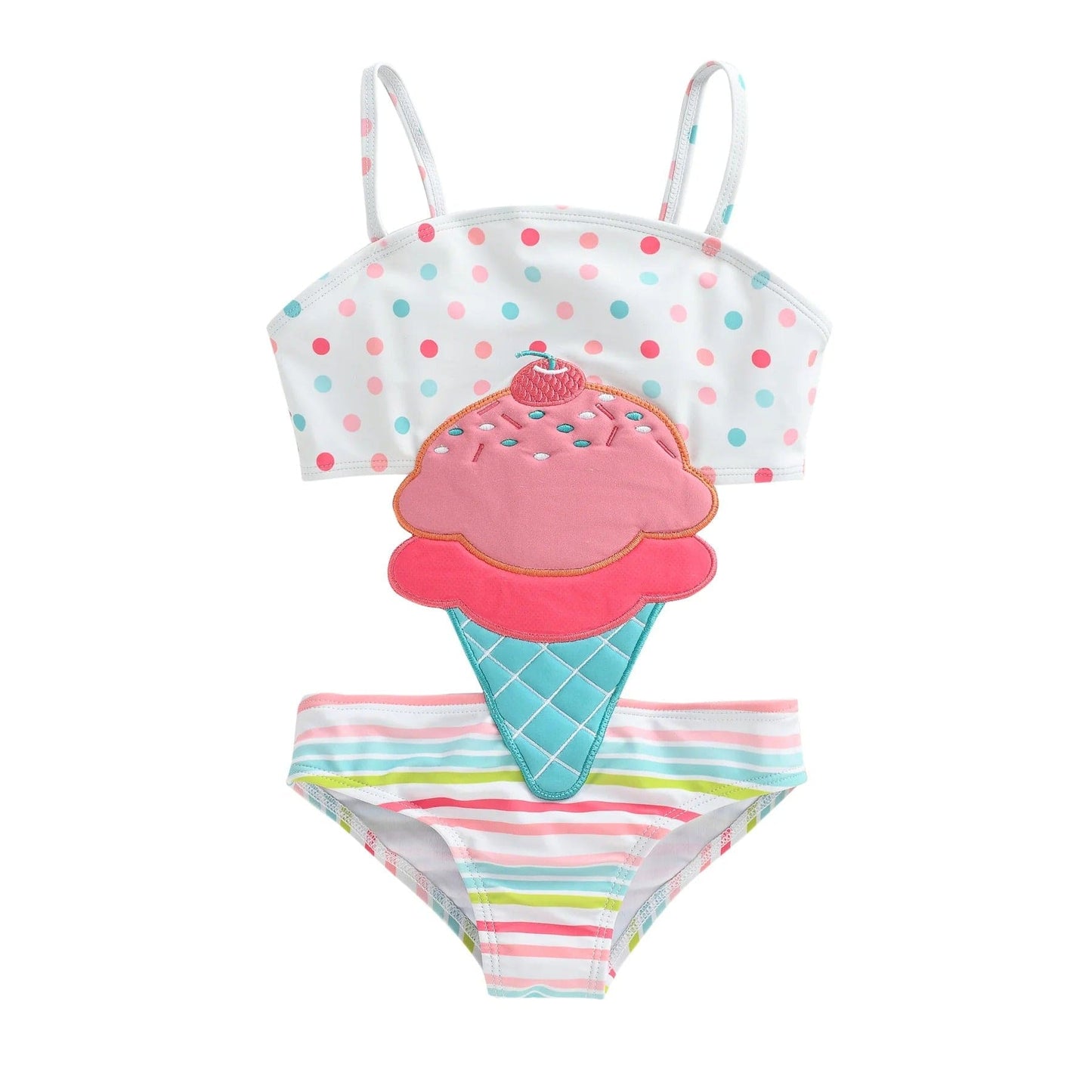 Pink Swan & Animal Cartoon Baby Swimsuit