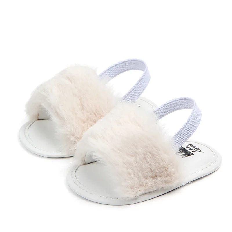 Fluffy Heart Baby Sandals