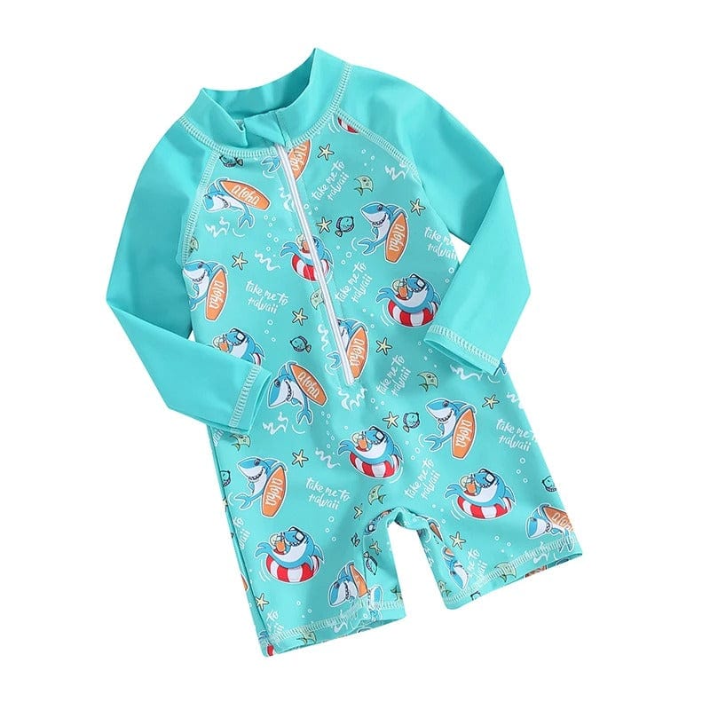 Baby Swimsuit - Shark Print Rash Guard