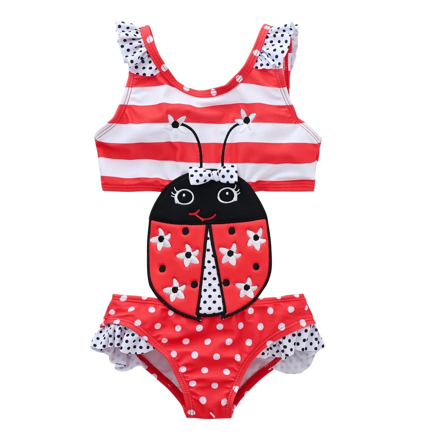 Pink Swan & Animal Cartoon Baby Swimsuit