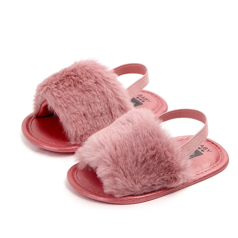 Fluffy Heart Baby Sandals