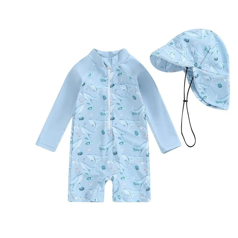 Baby Swimsuit Set with Sun Hat