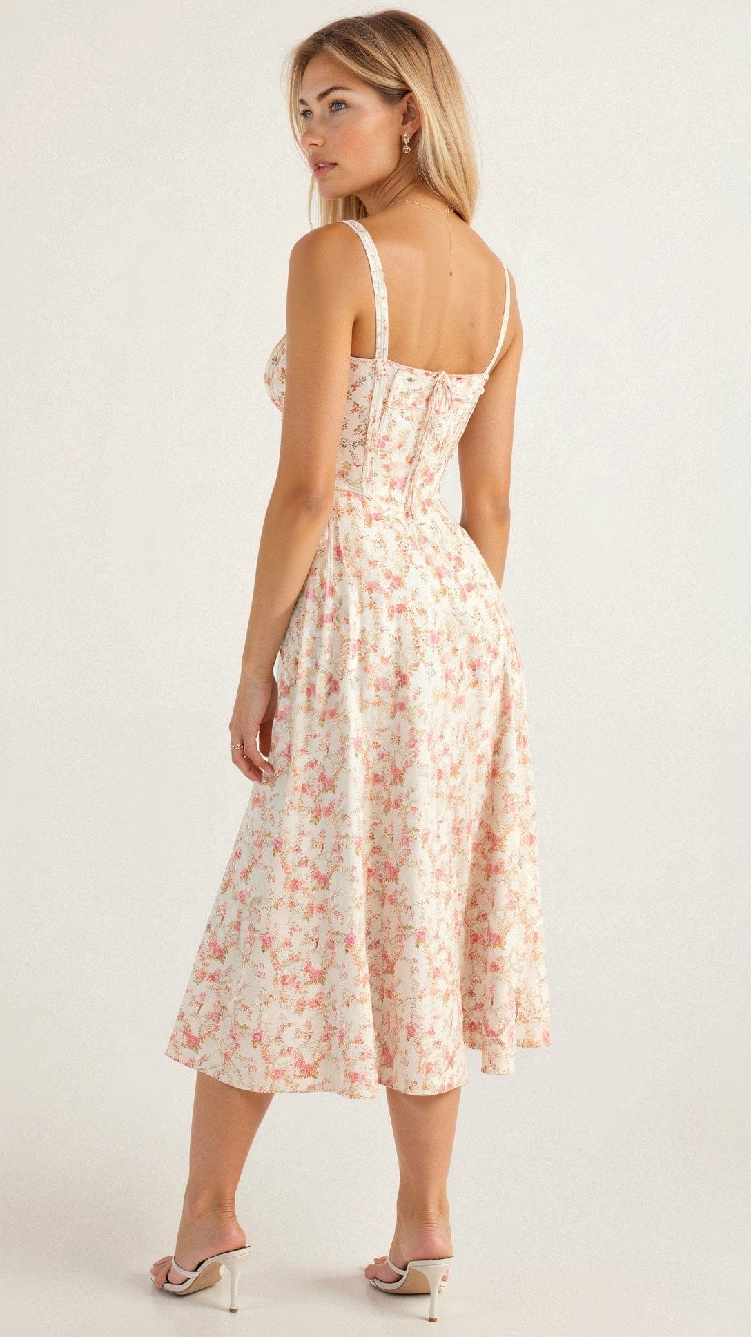 Elegant Bustier Waist Dress with Slit
