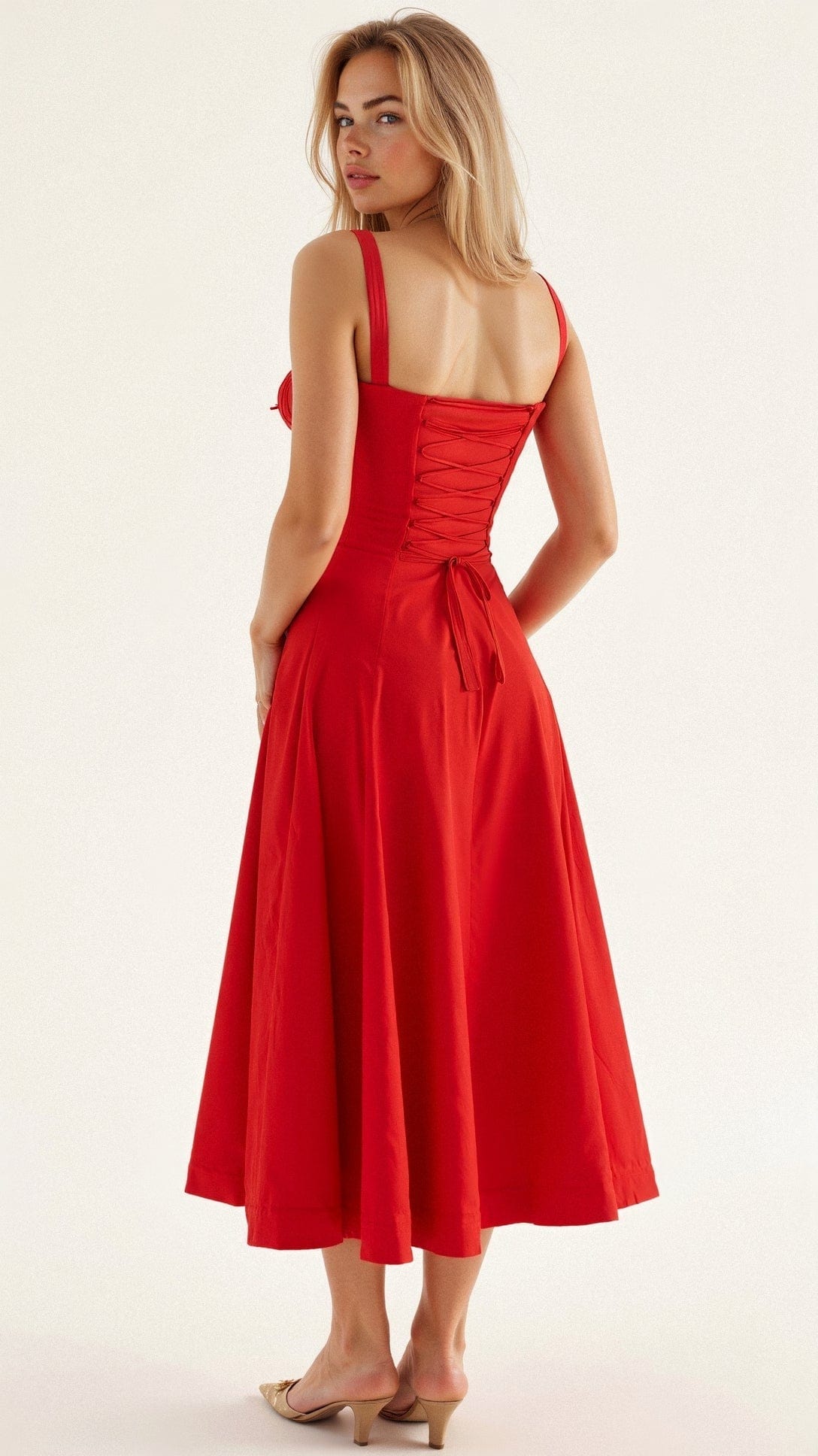 Elegant Bustier Waist Dress with Slit