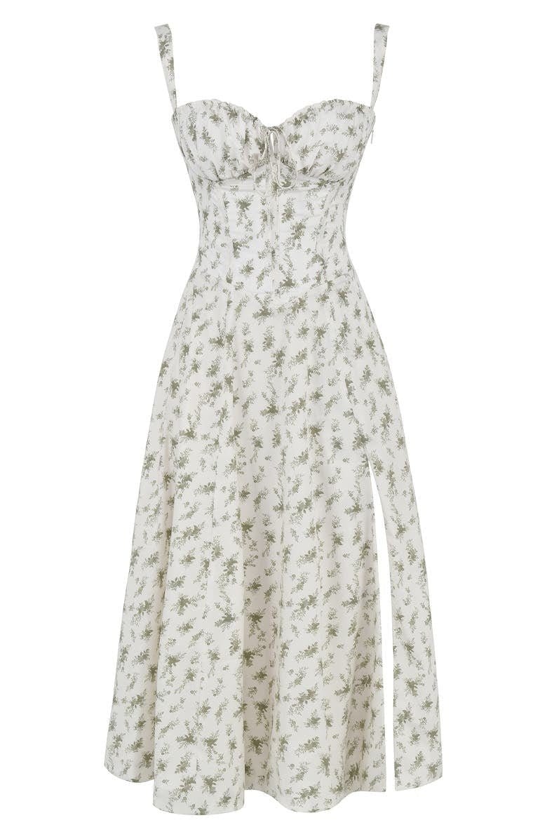 Elegant Bustier Waist Dress with Slit