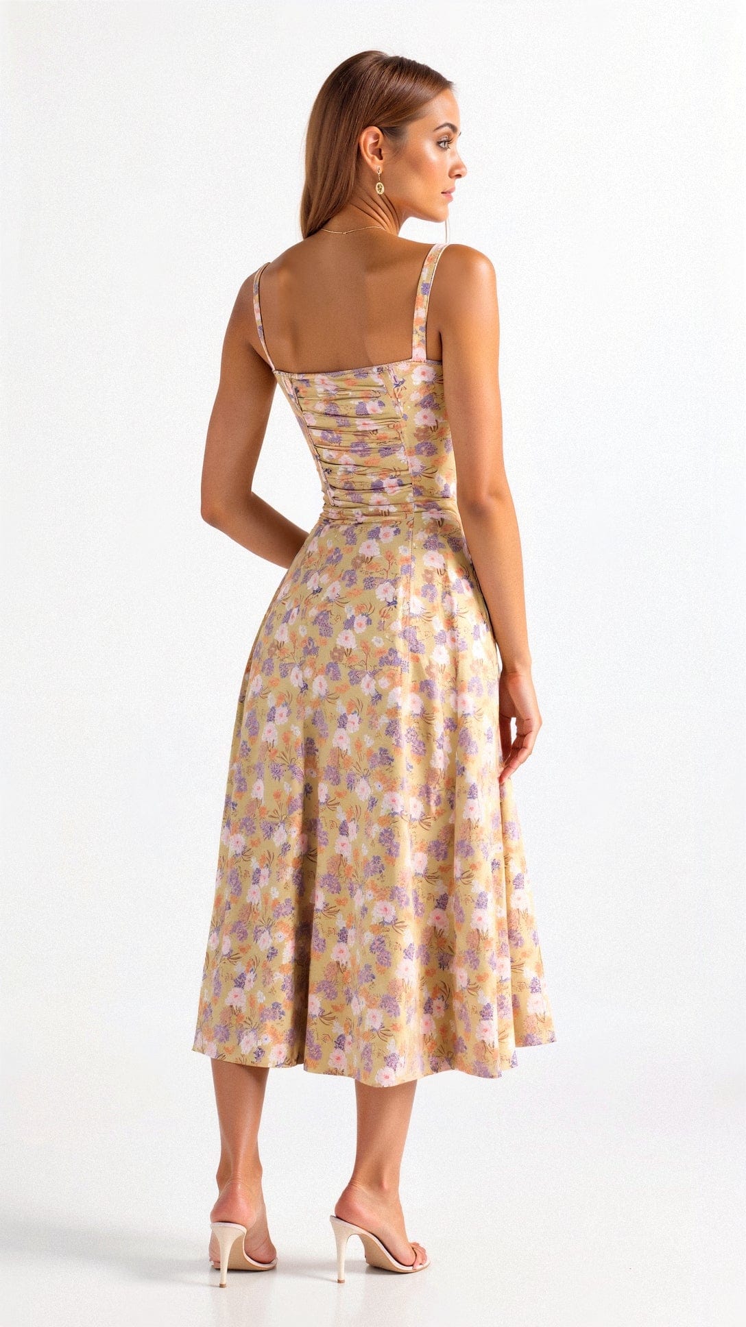 Elegant Bustier Waist Dress with Slit