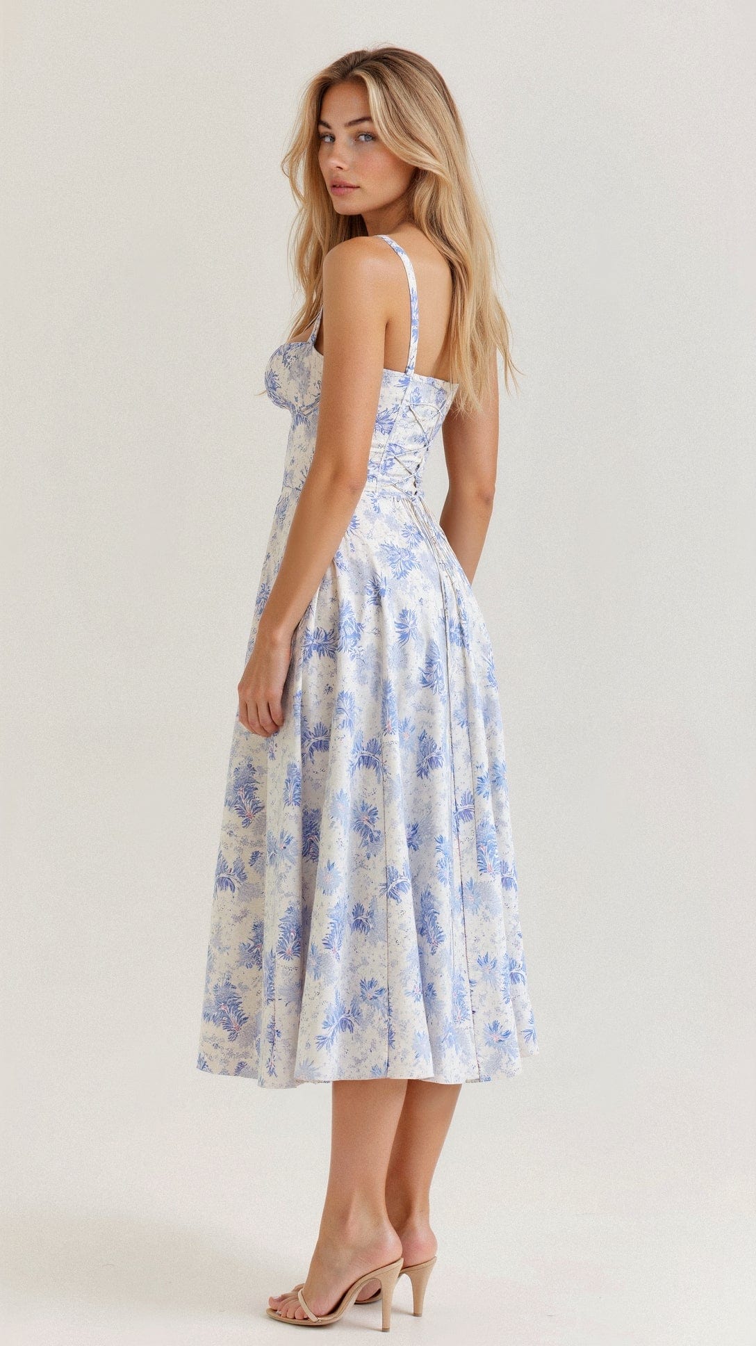 Elegant Bustier Waist Dress with Slit
