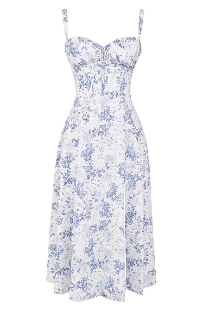 Elegant Bustier Waist Dress with Slit