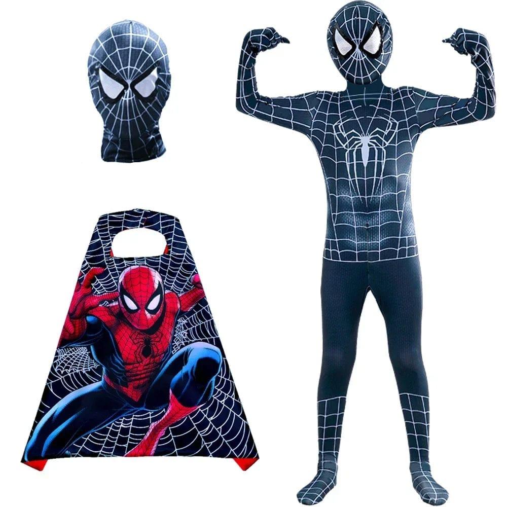 Spiderman Costume Kids Spiderman Superhero with Cloak