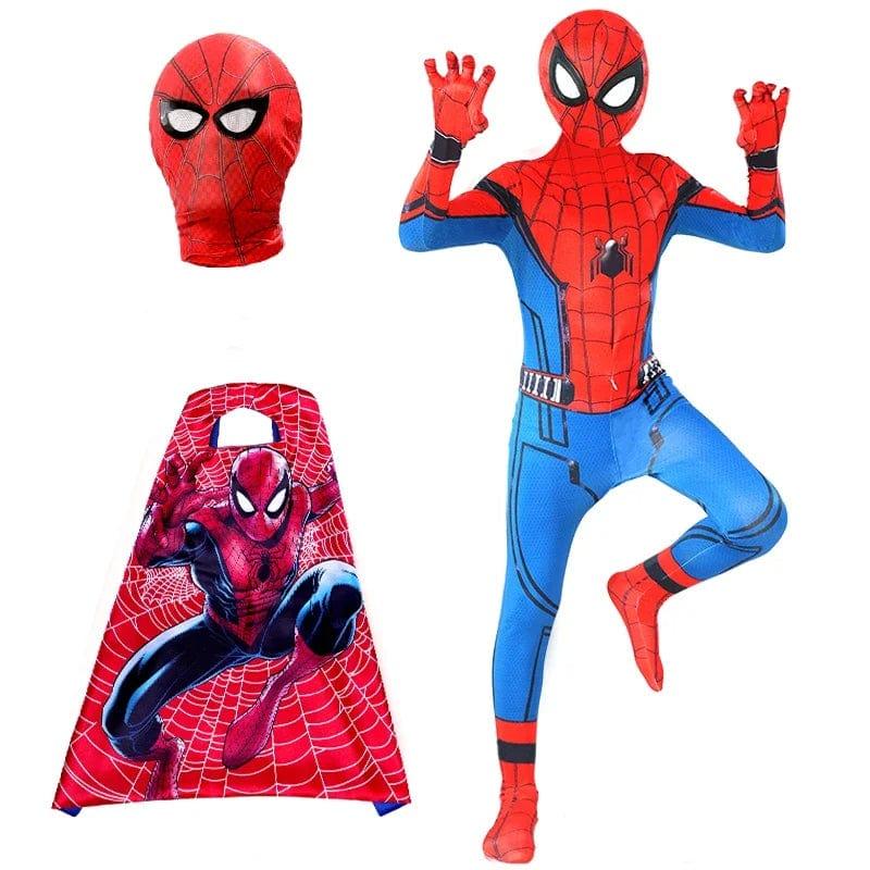 Spiderman Costume Kids Spiderman Superhero with Cloak