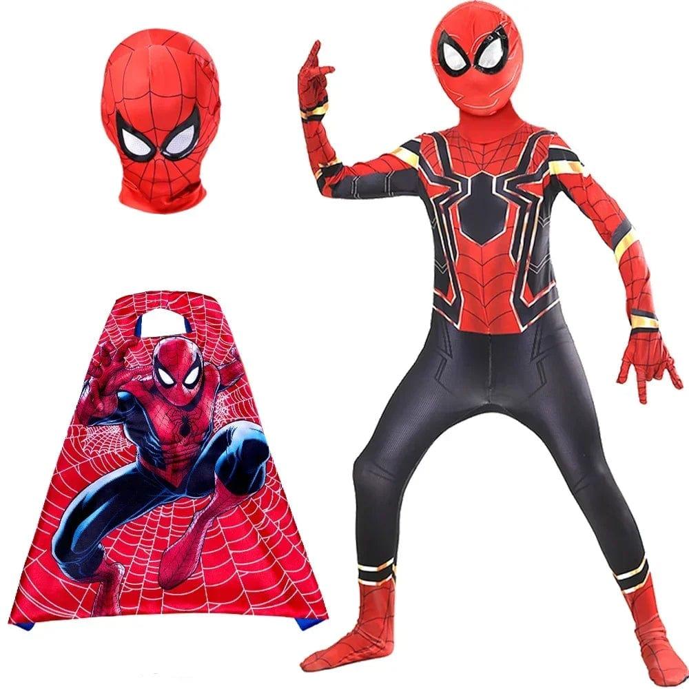 Spiderman Costume Kids Spiderman Superhero with Cloak