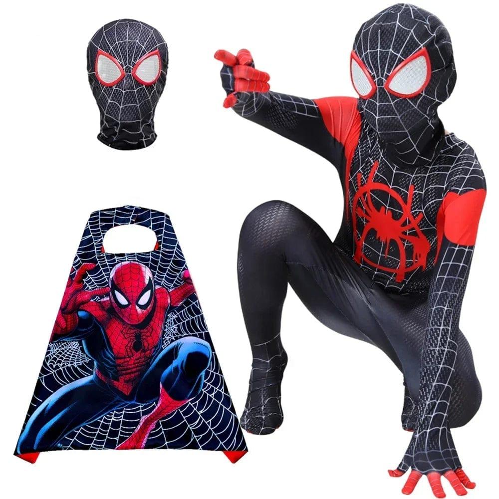 Spiderman Costume Kids Spiderman Superhero with Cloak