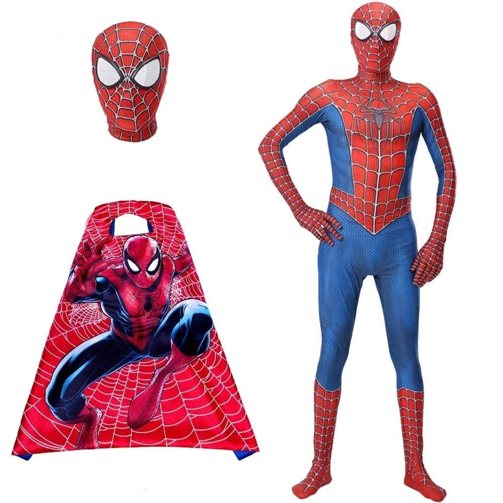 Spiderman Costume Kids Spiderman Superhero with Cloak