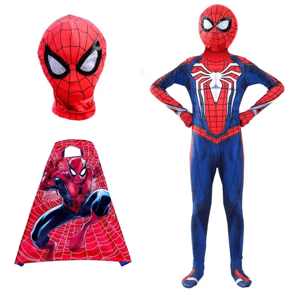 Spiderman Costume Kids Spiderman Superhero with Cloak