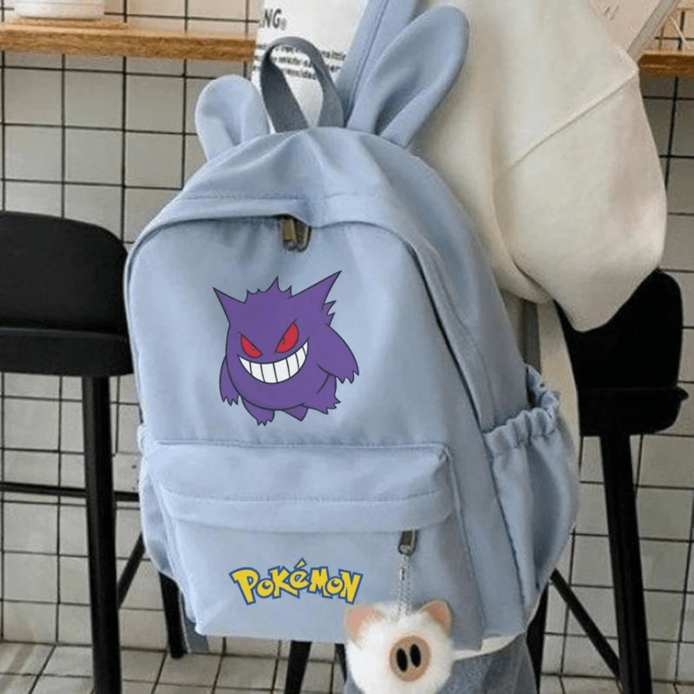 Pokemon Backpack With Fluffy Keychain