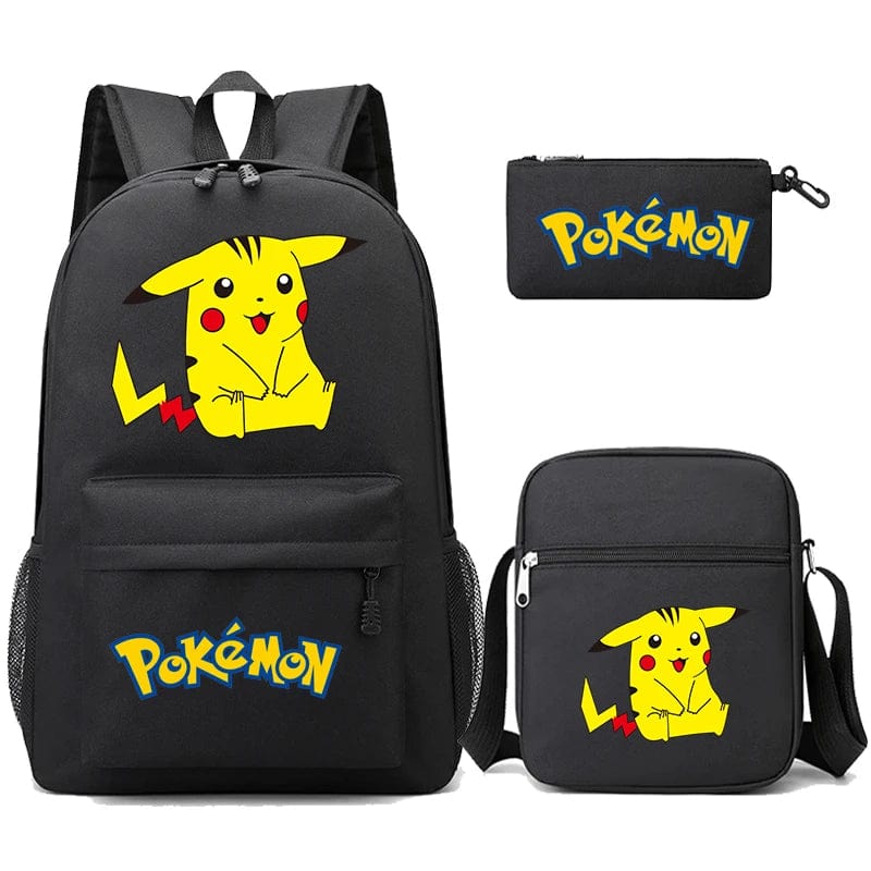 Pokemon Backpack 3-Piece Set with Colorful Print