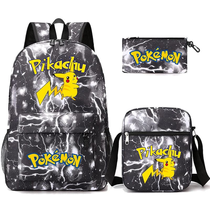 Pokemon Backpack 3-Piece Set with Colorful Print