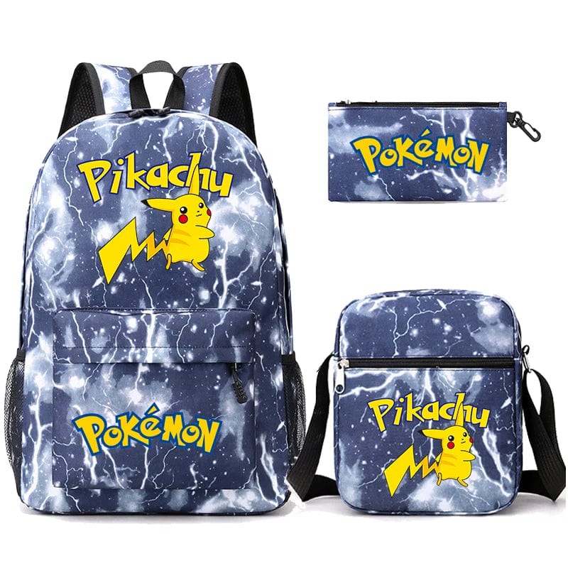 Pokemon Backpack 3-Piece Set with Colorful Print