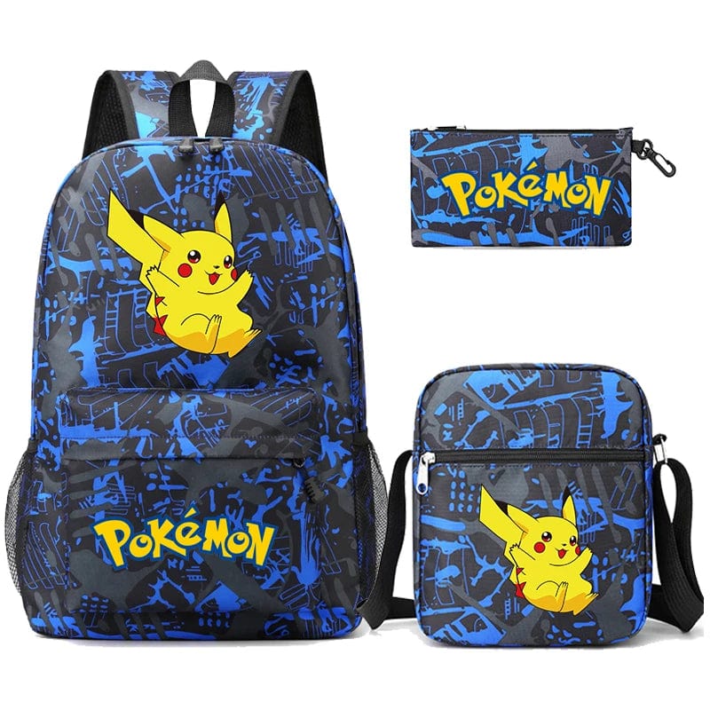 Pokemon Backpack 3-Piece Set with Colorful Print