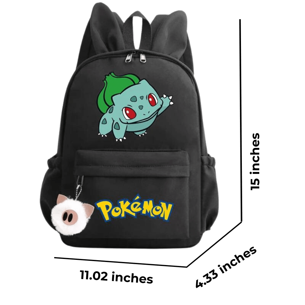 Pokemon Backpack With Fluffy Keychain