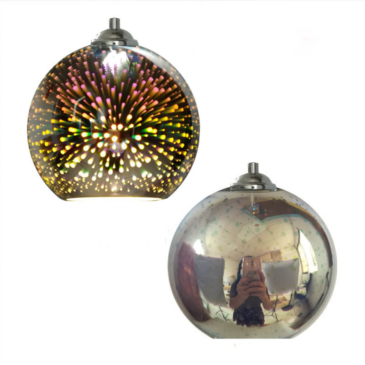 Vibrant 3D Firework Glass Pendant Light