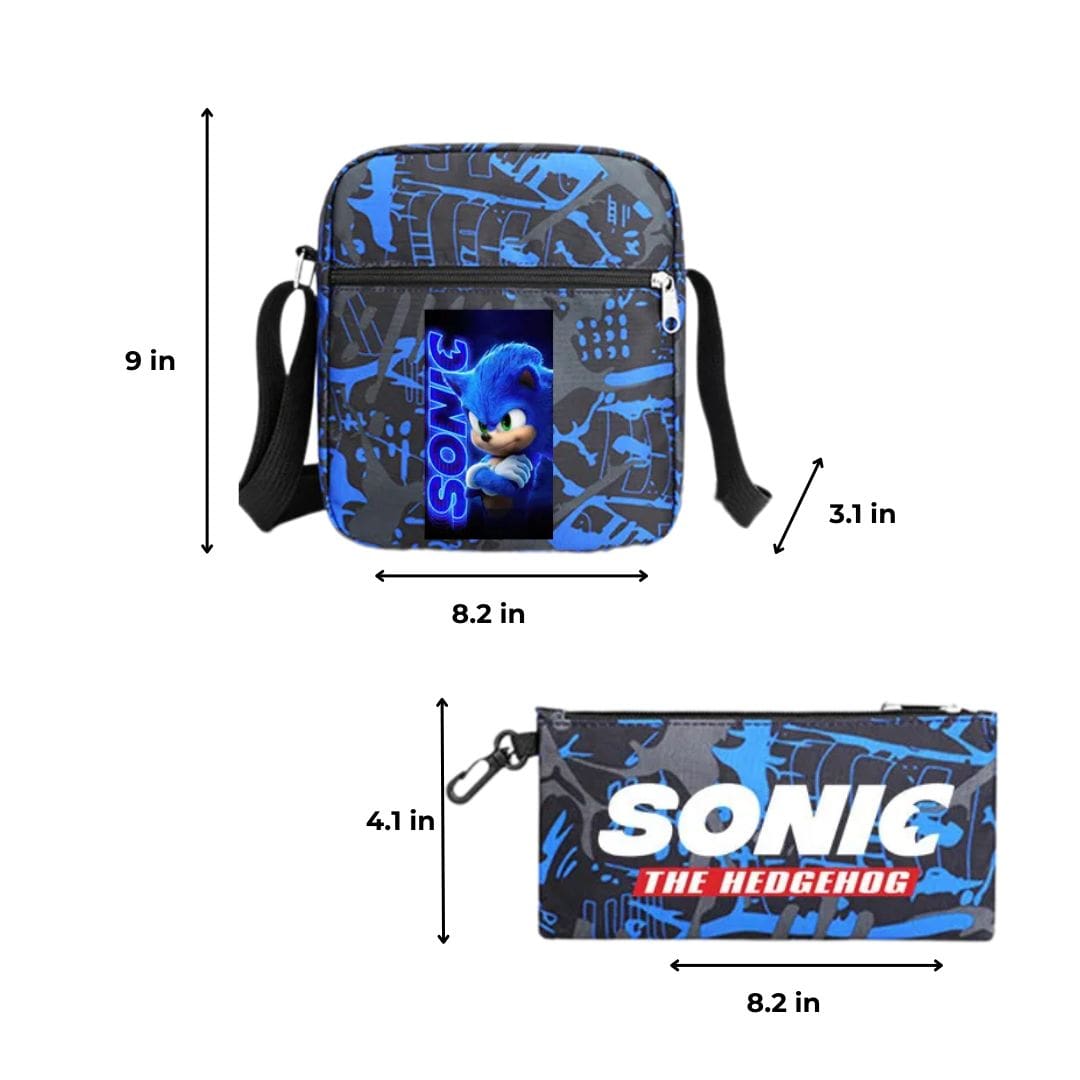 Sonic Backpack Three-piece Set With Shoulder Bag