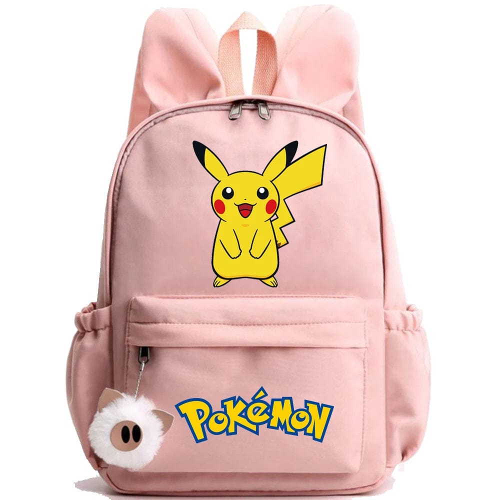 Pokemon Backpack With Fluffy Keychain