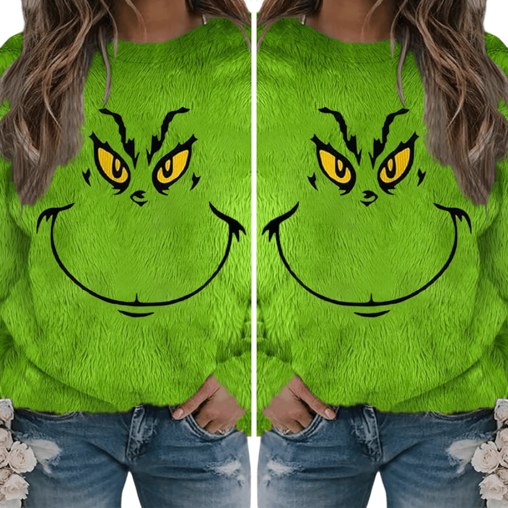 Cozy Grinch Fuzzy Sweatshirt