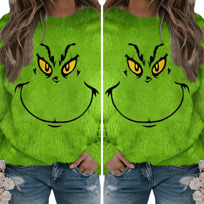 Cozy Grinch Fuzzy Sweatshirt