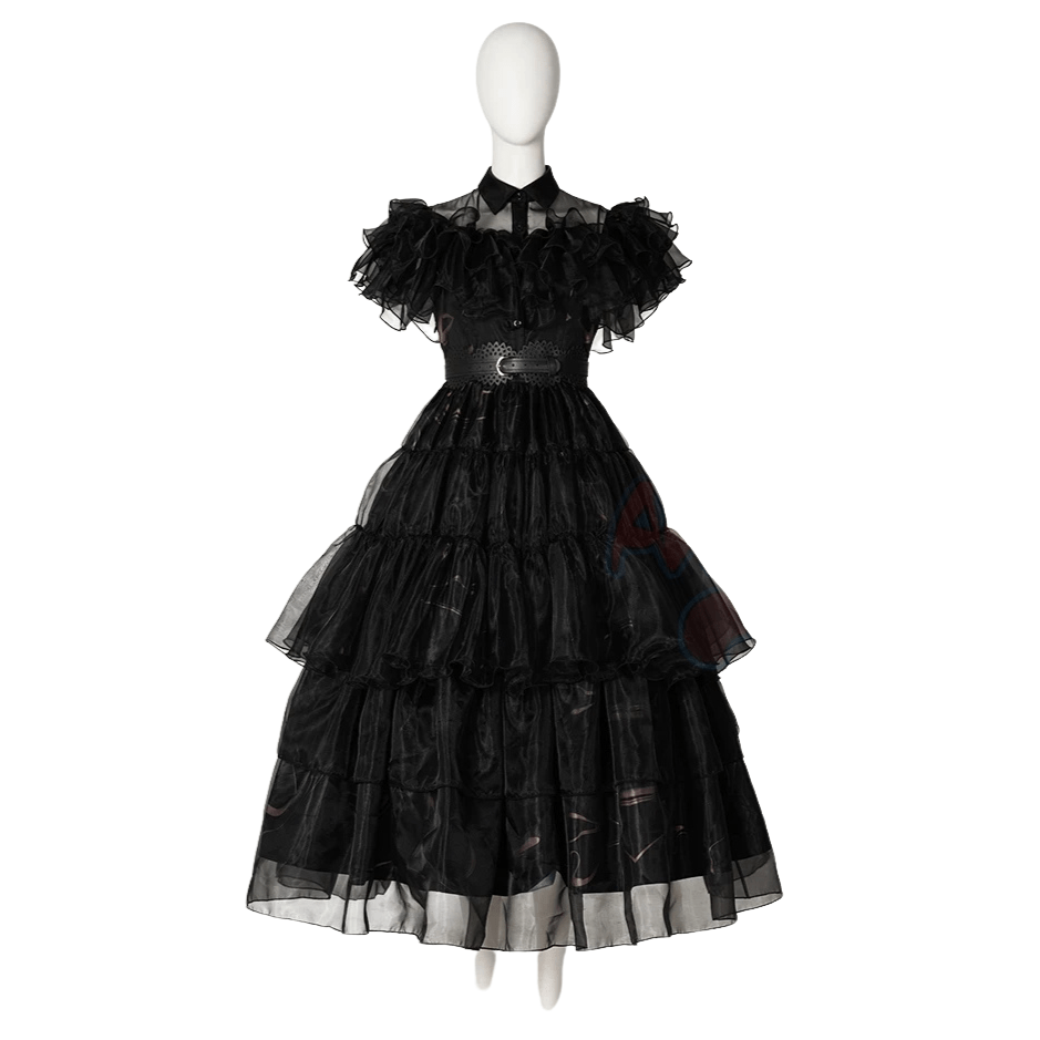 Wednesday Addams Costume Black Dance Evening Dress