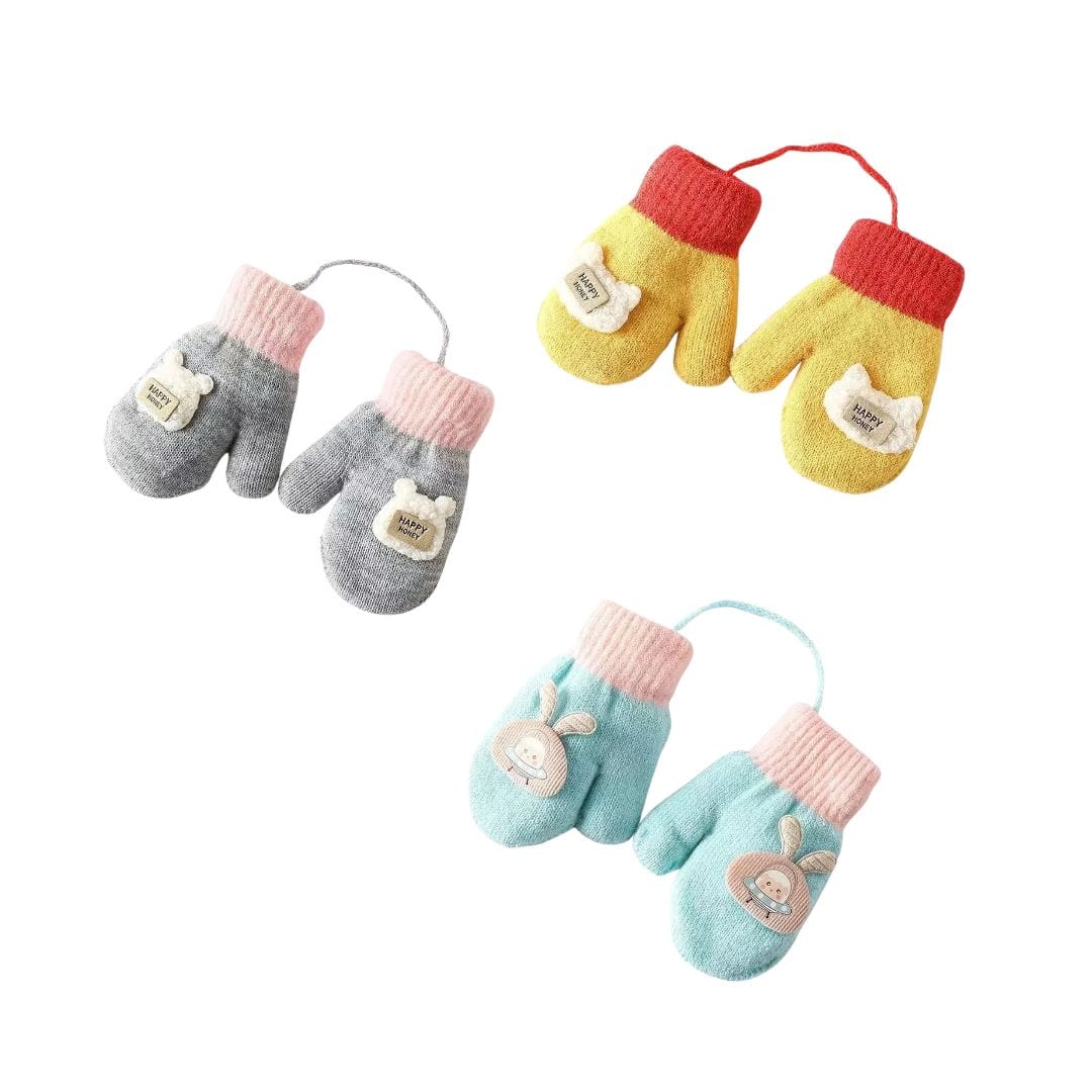 Cartoon Baby Knit Mittens