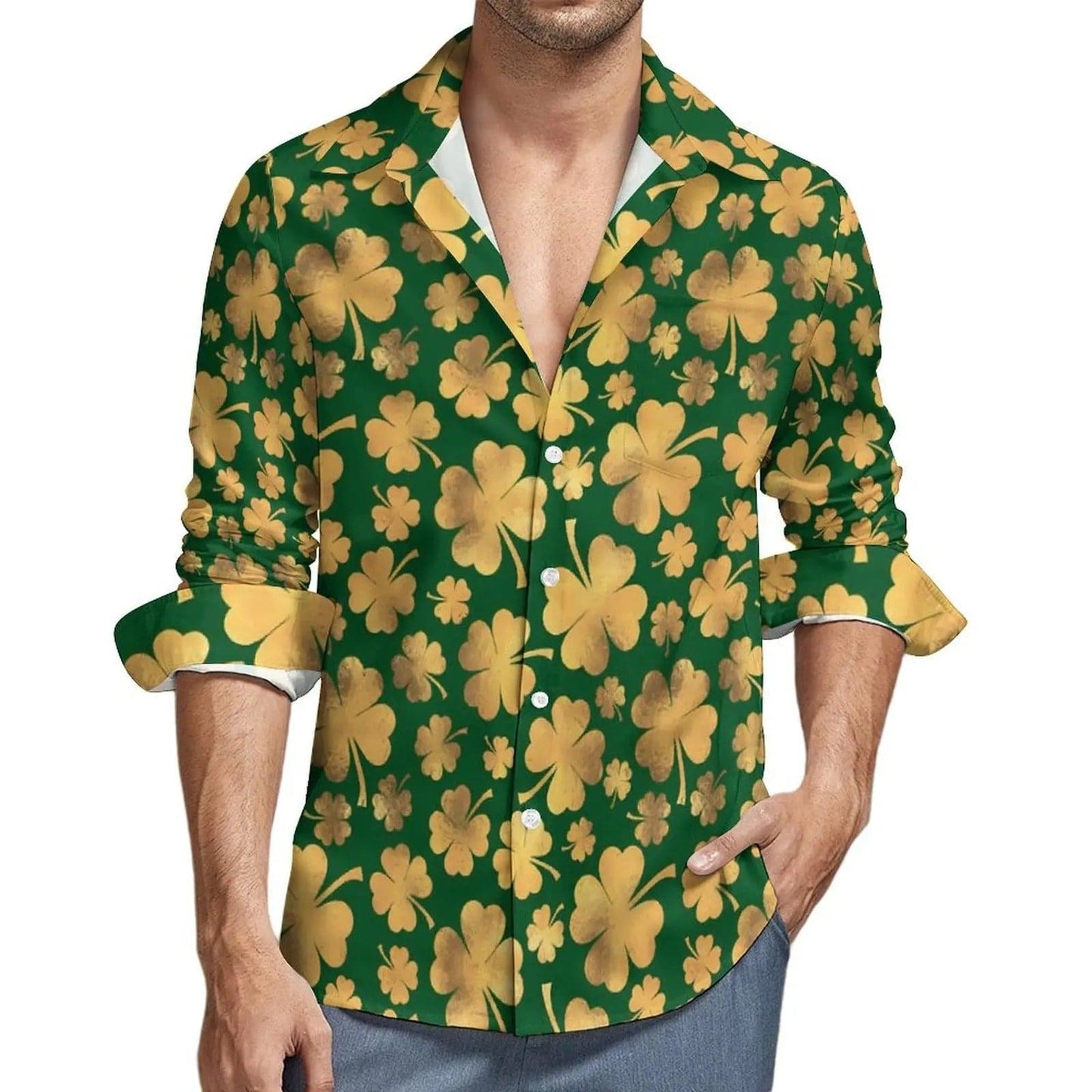 St. Patrick's Day Shamrock Style Green Shirt