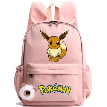 Pokemon Backpack With Fluffy Keychain