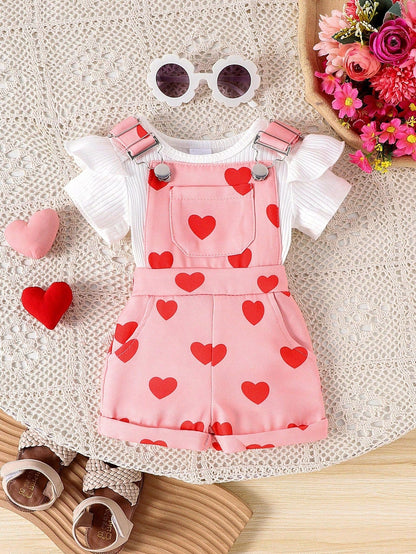 Adorable St. Patrick's Day Outfit for Baby Girls - Cute Romper & Bib Pants Set