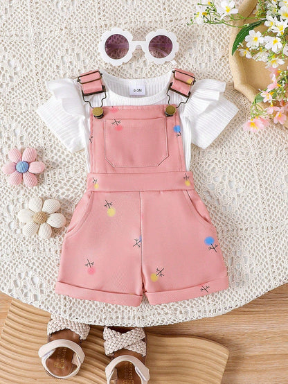Adorable St. Patrick's Day Outfit for Baby Girls - Cute Romper & Bib Pants Set