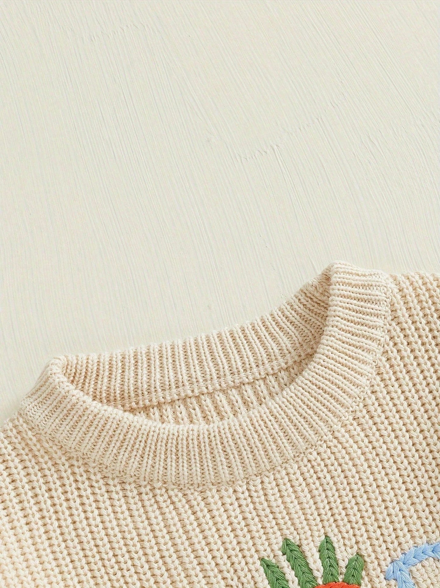 Charming Baby Easter Outfit: Strawberry Letter Pattern Knit Sweater