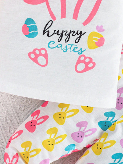Adorable Baby Easter Outfit: Cute Rabbit Print Set