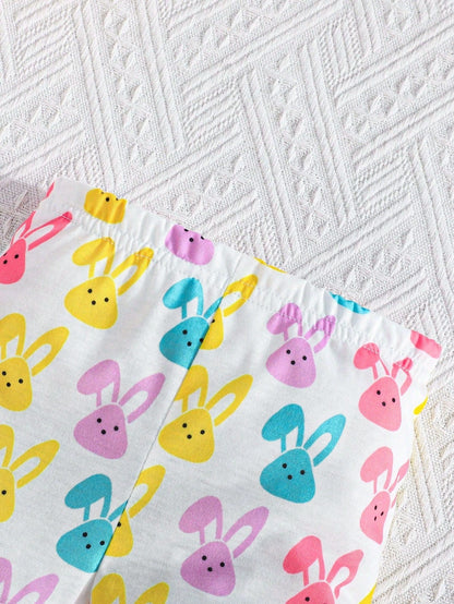 Adorable Baby Easter Outfit: Cute Rabbit Print Set