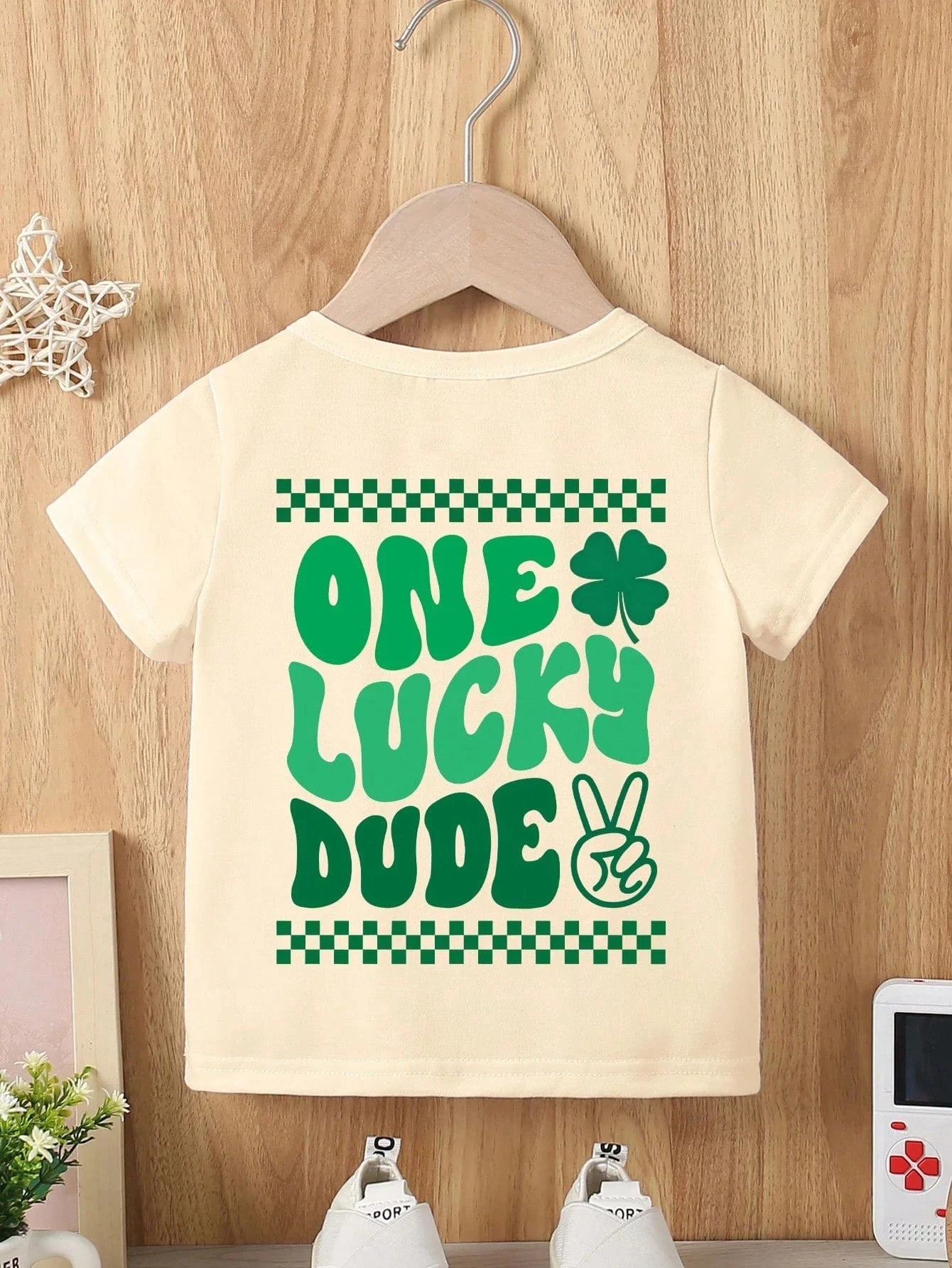 St. Patrick's Day Outfit: Toddler Boys' Stylish Chessboard Tee