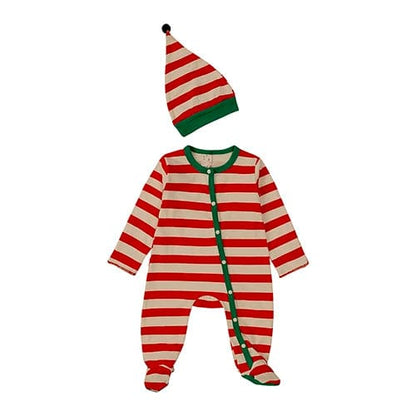 Baby Christmas Pajamas Striped Elf Set