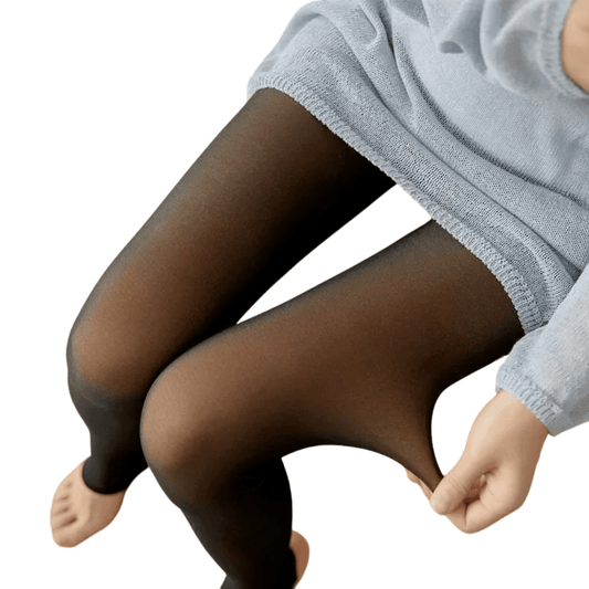 Fleece Lined Winter Tights - Comfortable Warm Leggings for Women