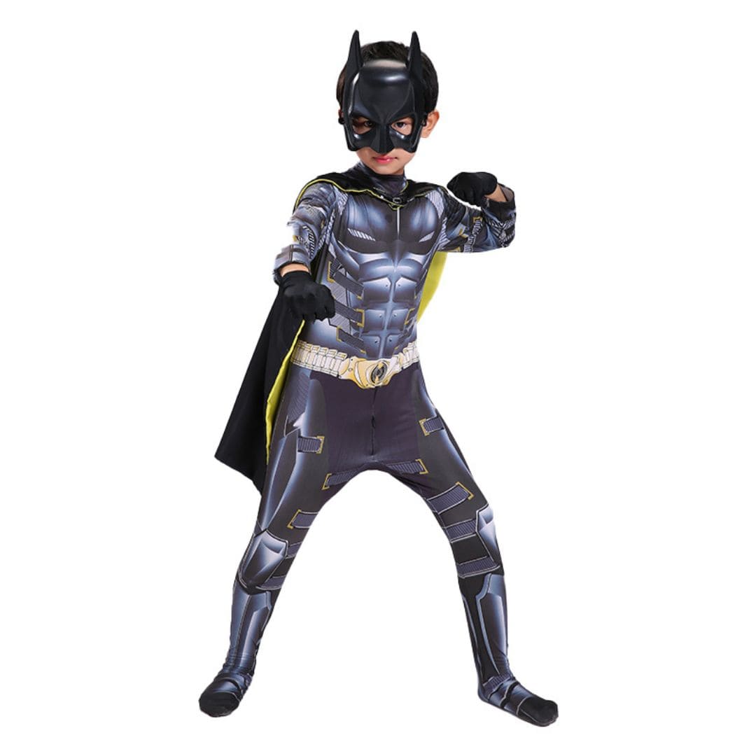 Batman Costume Kids with Black-Yellow Cape