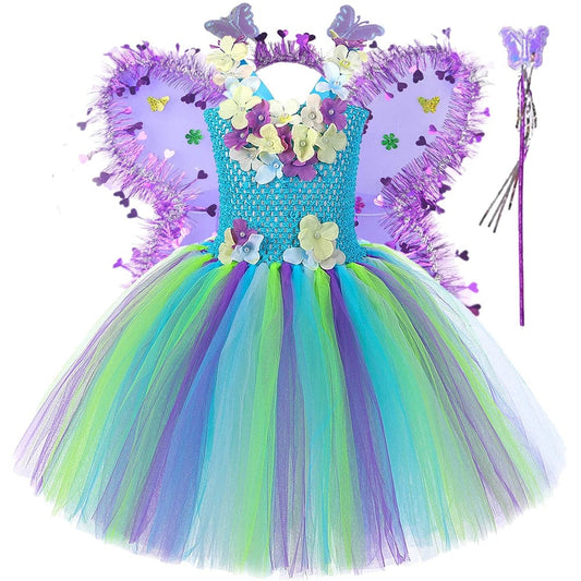 Fairy Costume Girls Flower Jungle Fancy Dress